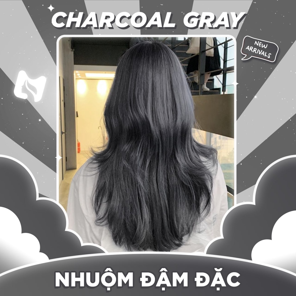 Thuốc Nhuộm Tóc Đậm Đặc Màu CHARCOAL GRAY - Trend 2022 - Minzihair HN