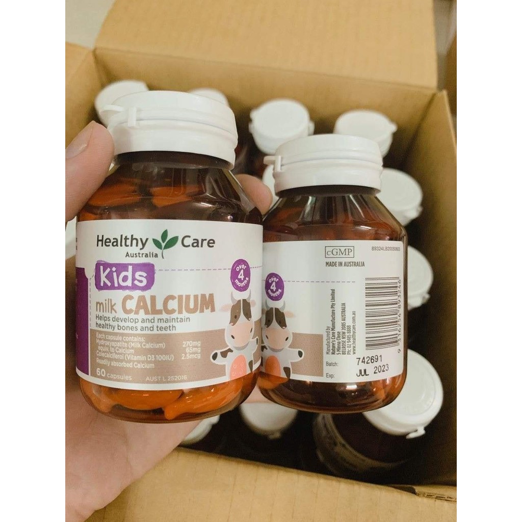 [CHUẨN AIR] Viên Uống Canxi Sữa Milk Calcium Healthy Care Hộp 60 Viên - Xuất xứ Úc