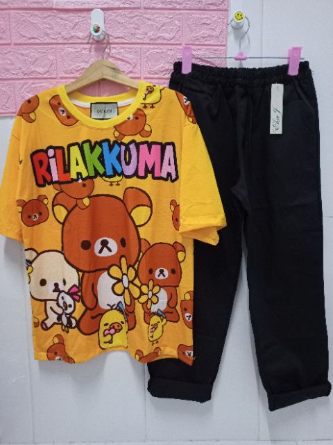 Áo thun in 3D Rilakkuma form rộng tay lỡ Freesize dưới 75kg | BigBuy360 - bigbuy360.vn