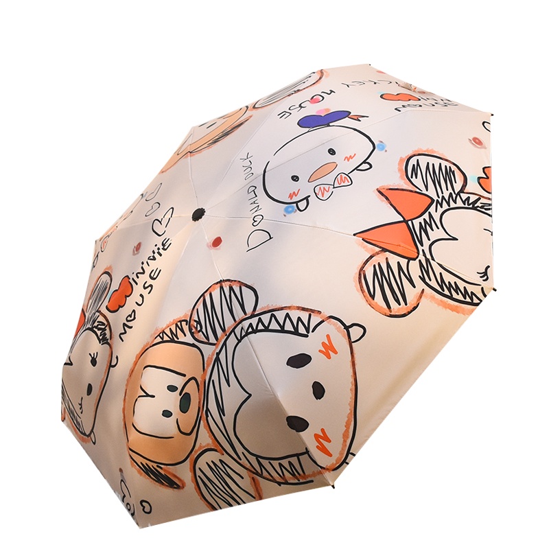Dù Gấp Tự Động Chống Tia UV Họa Tiết Chuột Minnie Dễ Thương