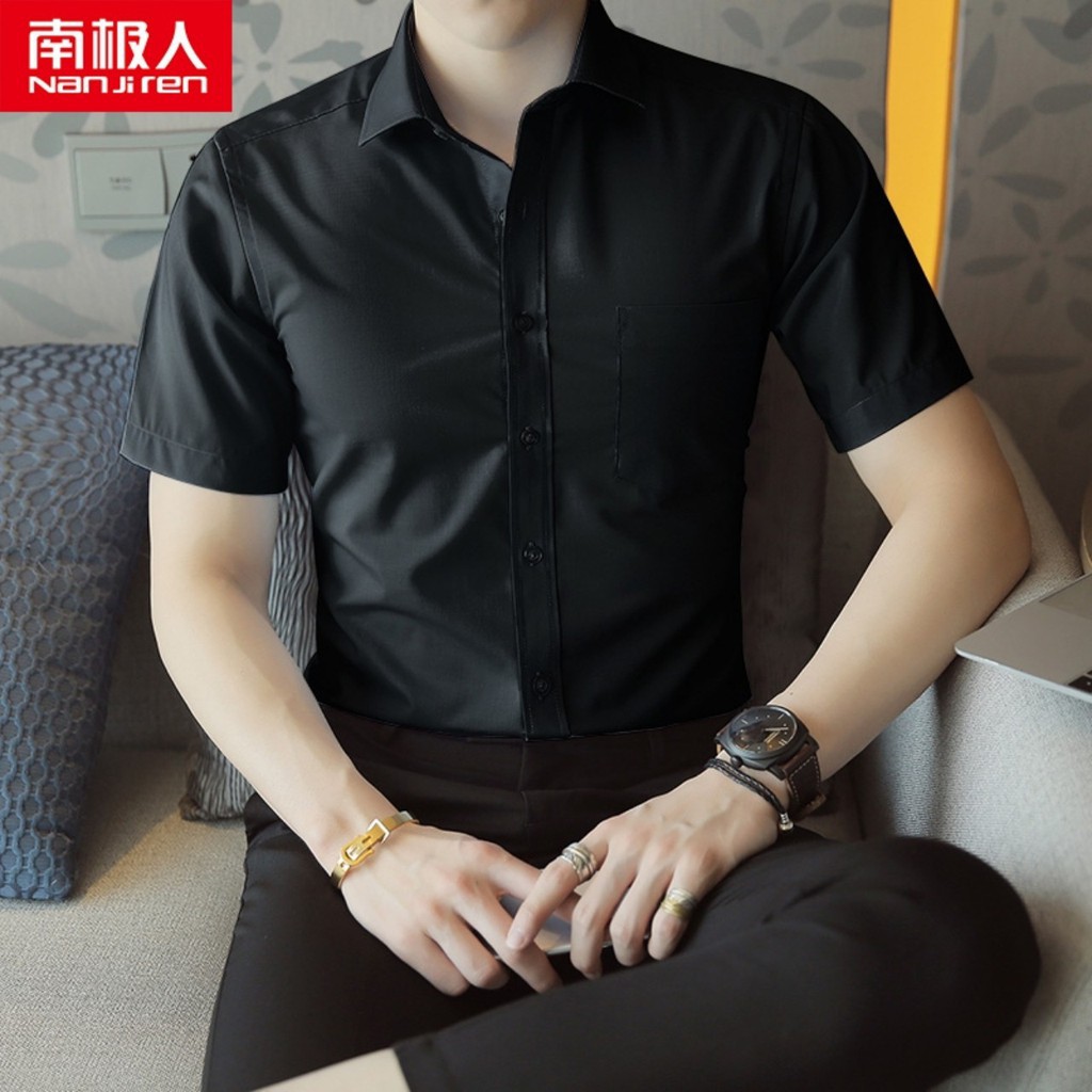 Áo sơ mi nam ngắn tay Mantoni cao cấp, sơ mi nam tay ngắn chất liệu lụa, không nhăn, thoáng mát, thấm hút mồ hôi