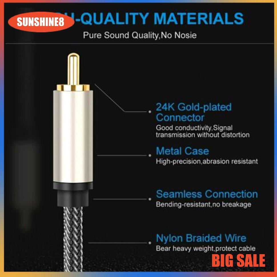 Dây cáp âm thanh kỹ thuật số RCA sang RCA mạ vàng chuyên dụng cho TV