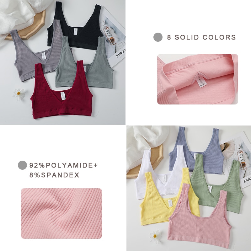 Cute Byte Áo Lót Croptop Hai Dây Cổ Chữ V Nâng Ngực Gợi Cảm Dễ Thương Cho Bạn Gái