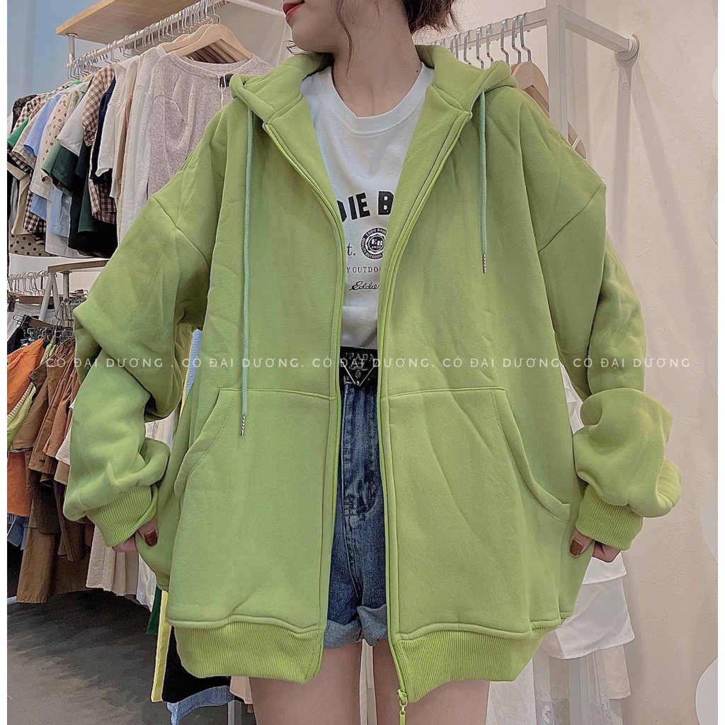 Áo Khoác Nỉ Trơn HOODIE Unisex Nam Nữ 1420_p2k9
