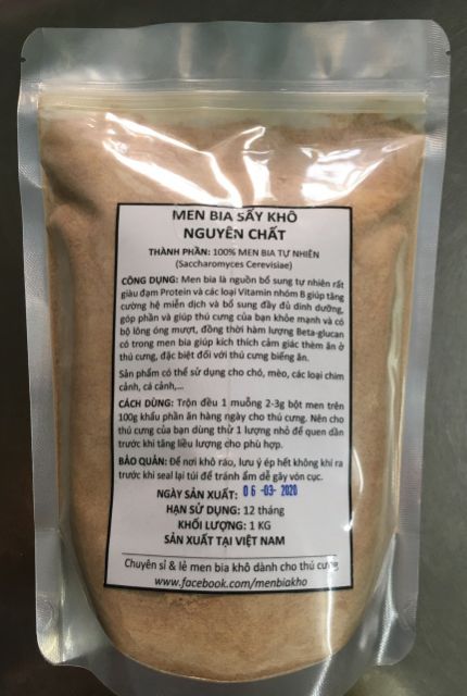 Men bia khô Brewer Yeast - Bổ sung dinh dưỡng cho Chó mèo (Túi 500G/ 1KG)