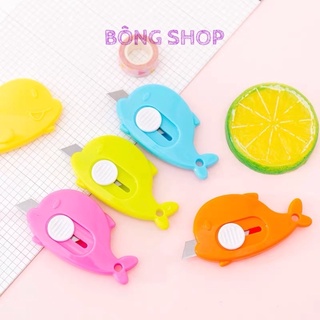 Dao rọc giấy Bullet Journal Bông Shop con cá mini bỏ túi tiện lợi