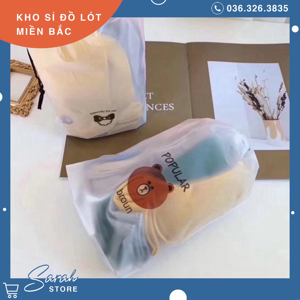 [Có Video] Set 10 Đôi Tất Gấu Brown Kèm Túi Rút