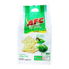 Bánh AFC Mặn Vị Rau&amp; Lúa Mì hộp 8 gói 200g