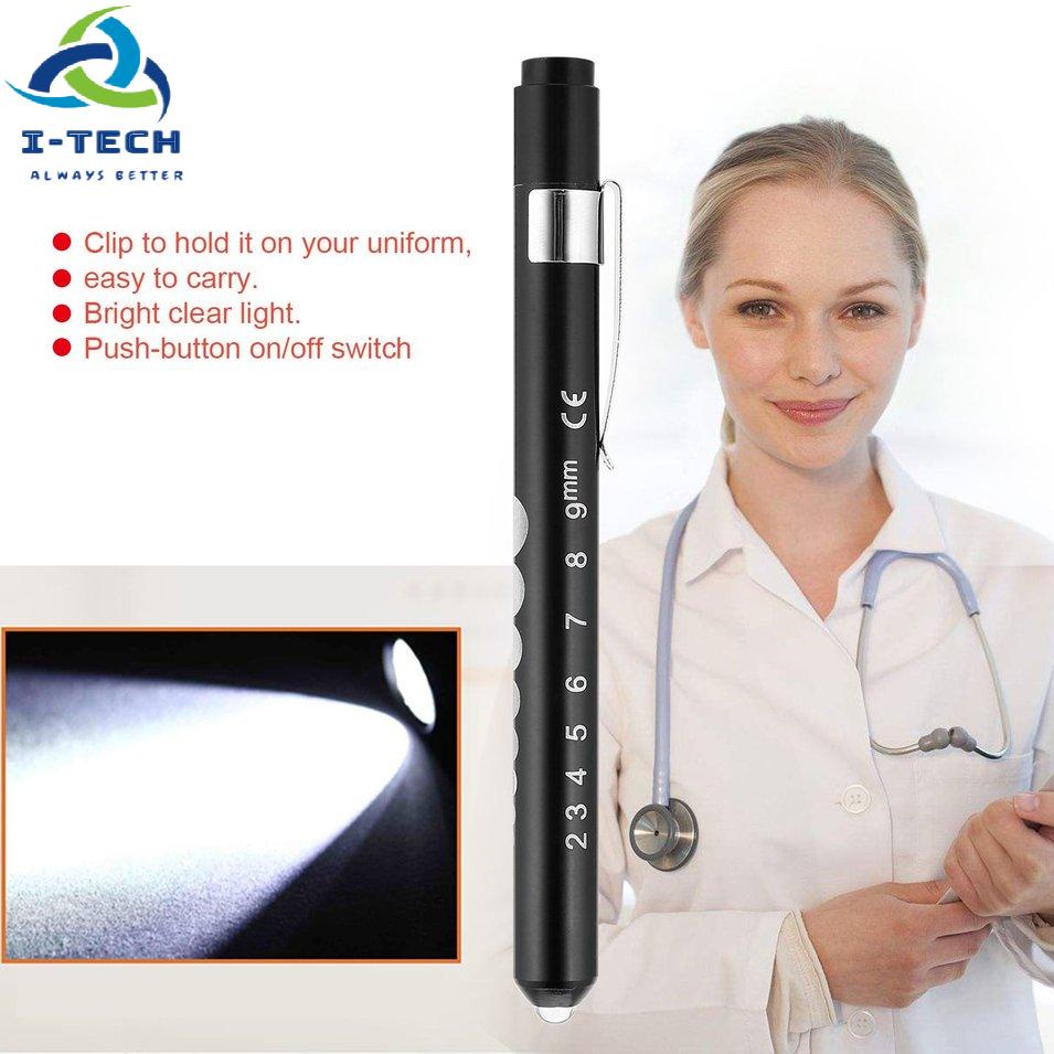 Aluminum Medical Surgical Penlight Pen Light Flashlight Torch With Scale First Aid