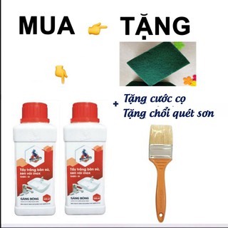 Combo 2 chai Tẩy trắng bồn sứ, cặn canxi sen vòi inox, sàn tường men Sabo Si không mùi