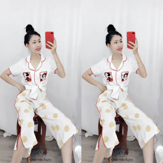 Đồ bộ lửng lụa satin