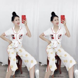 Đồ bộ lửng lụa satin
