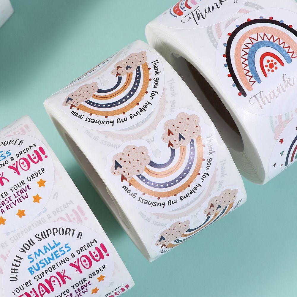 Cuộn 500 Nhãn Dán 1.5inch In Chữ Thank You Dùng Để Trang Trí Quà Tặng