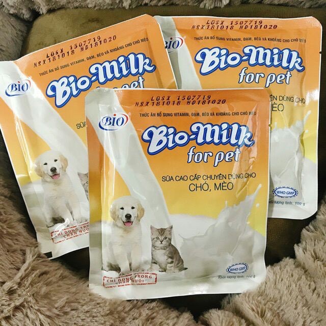 sữa bột Bio cho chó mèo BI-O MILK FOR PET - 100g ,phù hợp chó mèo sơ sinh 2 tháng tuổi trở lên