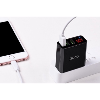 Củ sạc nhanh Hoco C15 3 USB - Màn Hình LCD Tương thích cho 5/5s/6/6plus/6s/6s plus/6/7/7plus/8/8plus/x/xs 11 12 pro max