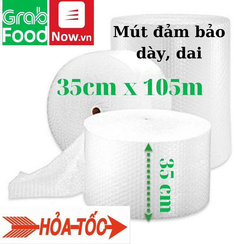 Cuộn Xốp Hơi, Bong Bóng Khí, Xốp Nổ Khổ 35cmx105m Loại Dày