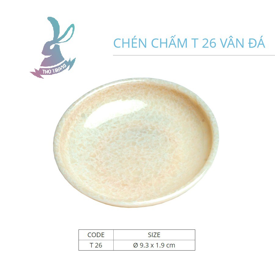 Tổng hợp chén chấm màu vân đá trắng nhựa melamine Fatacao