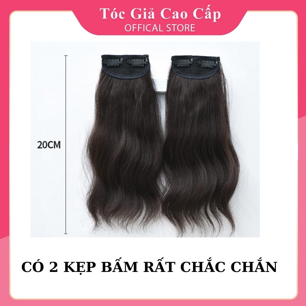 Tóc giả kẹp phồng chân tóc kiểu xù dợn 20cm nữ đẹp, sợi tơ cao cấp,PH09