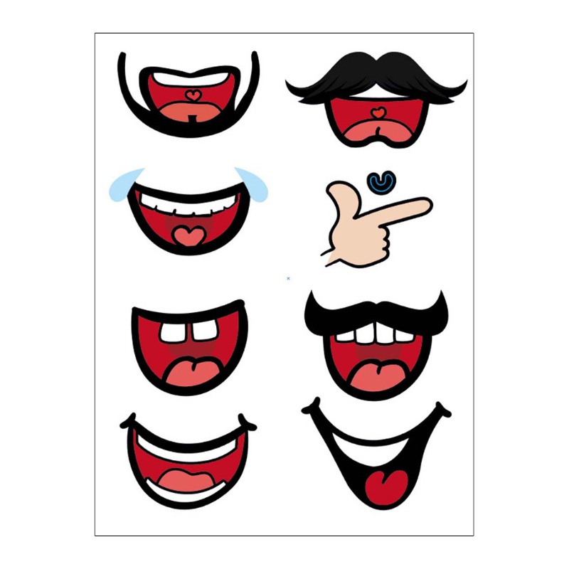 Bộ 50 Miếng Dán Trang Trí Sổ Tay Hình Mặt Cười / Môi Dễ Thương
