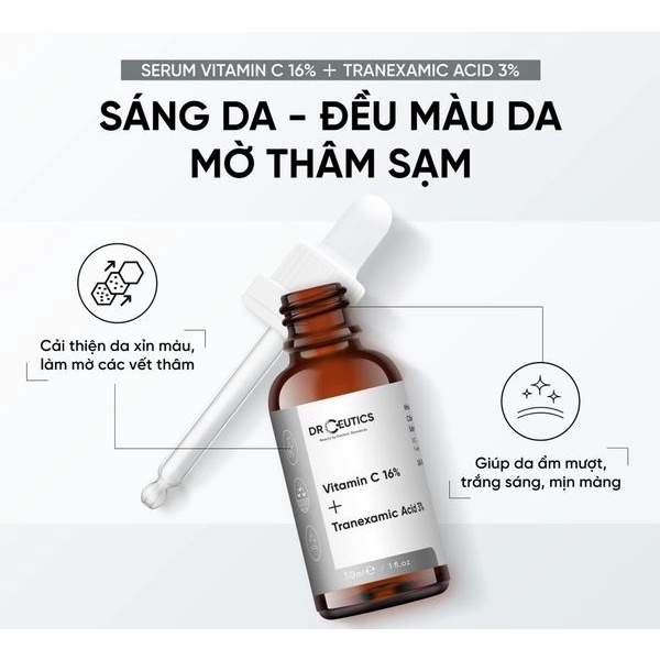 Combo 2 Sản Phẩm Giúp Giảm Nếp Nhăn, Cải Thiện Độ Đàn Hồi Da DrCeutics 30ml (HA + NMFs, Vitamin C)