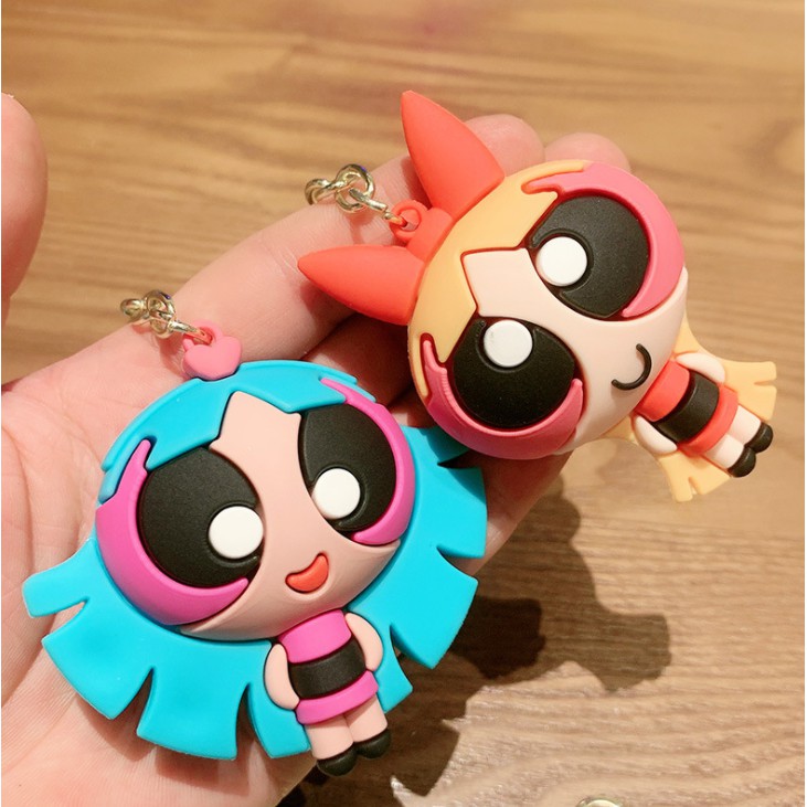 Móc Khóa Silicon Hình Nhân Vật Hoạt Hình Powerpuff Girls