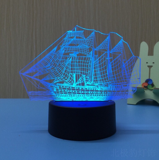 Đèn led 3d để bàn RGB có remote đk từ xa