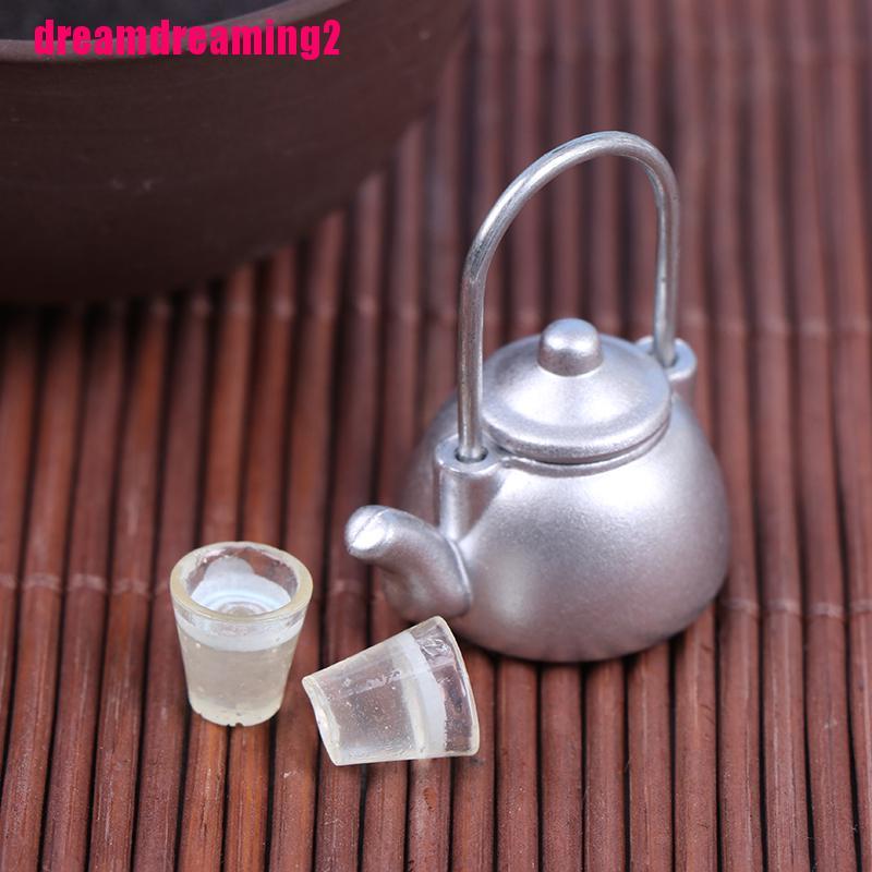 Bộ 3 Mô Hình Ấm Trà Mini Trang Trí Nhà Búp Bê