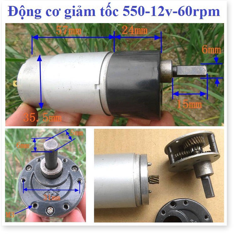 Động cơ giảm tốc cỡ trung Motor 550, 775