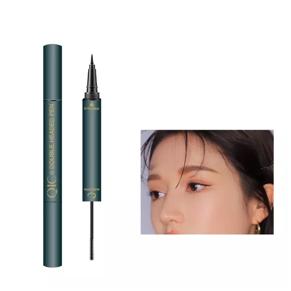 Bút Kẻ Mắt Và Mascara 2 Trong 1 Màu Đen Chống Nước Lâu Trôi Nhanh Khô