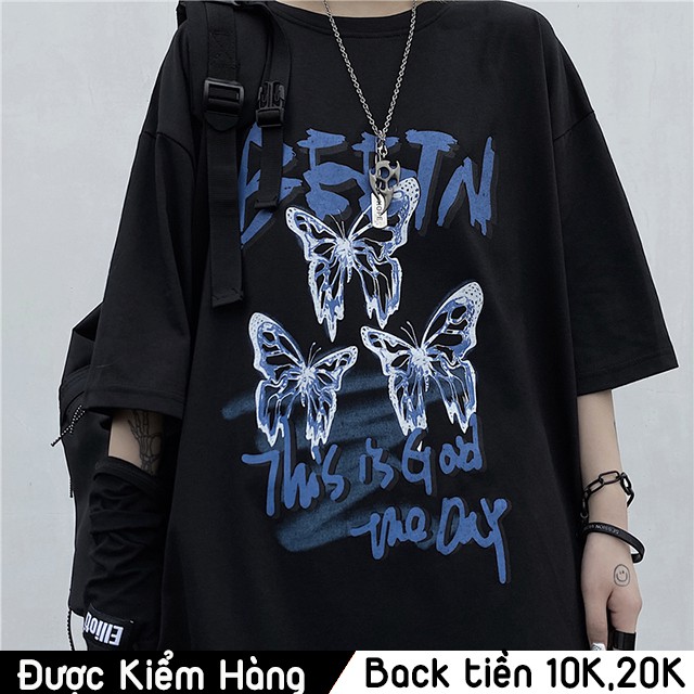 [Áo phông nữ form rộng tay lỡ] Áo thun tay lỡ unisex BUTTERFLY, Áo thun nữ form rộng đẹp màu trắng,đen chất cotton