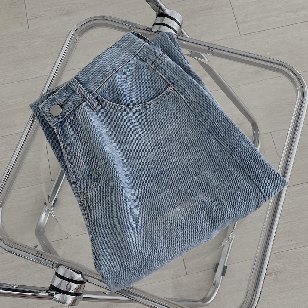 Quần Jean Nữ Lưng Cao SHIBA Ống Rộng JEM CLOSET Thiết Kế Rách Gối Style Năng Động Phối Đồ Siêu Xinh 2907