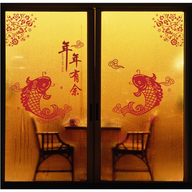 Decal trang trí Tết - Cá Chép Đỏ đón xuân