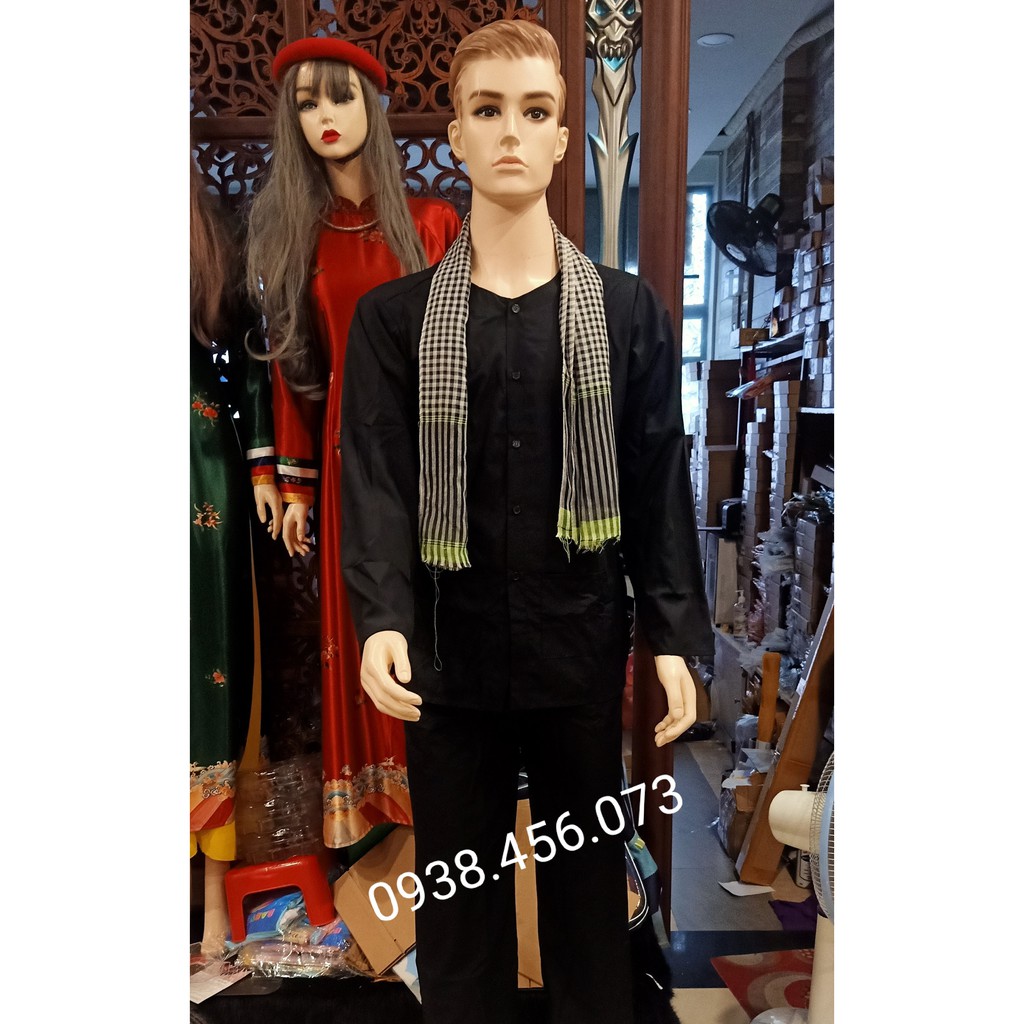 Áo Bà Ba Nam Vải Kate Cao Cấp Kèm Khăn Rằn, Quần Áo Chú Cuội Chị Hằng Nhân Dịp Trung Thu