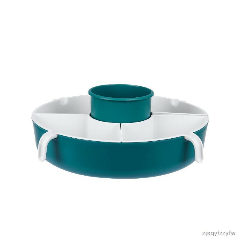 Rổ Nhựa Đa Năng Đựng Đồ Ăn Lẩu, Rổ Đựng Rau 5 Ngăn, Khay Hoa Qủa, Đĩa Xoay 360 Độ Kèm Chậu Thông Minh Đa Năng Tiện Lợi