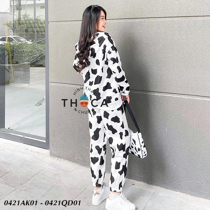Áo khoác nỉ bò sữa có nón THOCA HOUSE hot trend cực xinh, hot tiktok, năng động trẻ trung | BigBuy360 - bigbuy360.vn