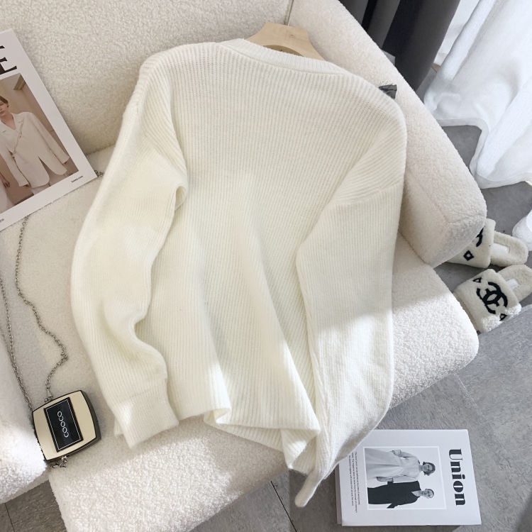 Áo Sweater Dáng Rộng Thiết Kế Thắt Nơ Phong Cách Hàn Quốc Thời Trang Thu Đông Mới Cho Nữ