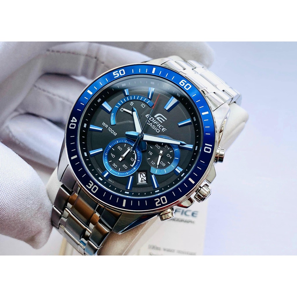 Đồng hồ nam Casio EDIFICE EFR-552D-1A2VUDF dây kim loại mặt xanh navy size 42mm chính hãng