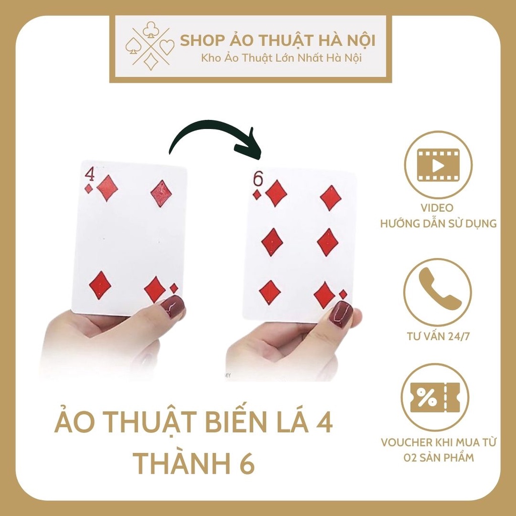 Đồ Chơi Ảo Thuật Biến Lá Bài 4 Thành 6 Cực Độc Lạ Sáng Tạo Thông Minh Gimmick