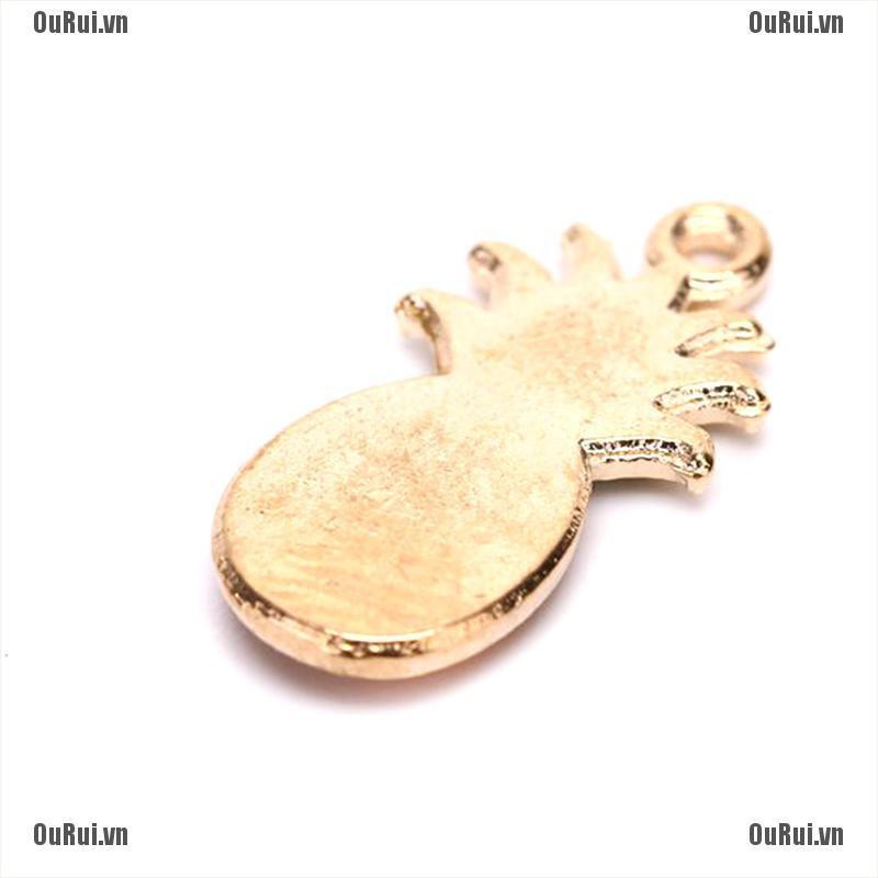 Set 10 Mặt Dây Chuyền Hợp Kim Tráng Men Hình Quả Dứa Dễ Thương