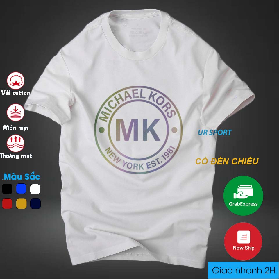 Áo thun nam cổ tròn MK phản quang 7 màu cá tính, chất vải cotton 4 chiều cao cấp thoáng mát