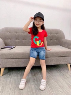 Set quần bò + áo phông cho bé