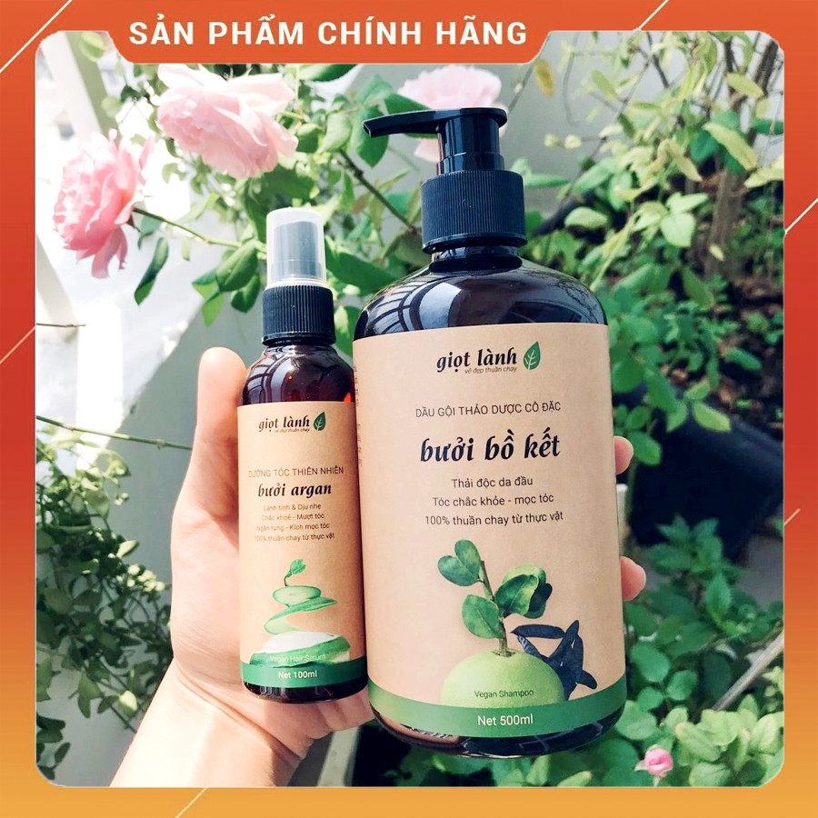 Dầu Gội Thảo Dược Bưởi & Bồ Kết - Kích Mọc Tóc Nhanh Giọt Lành 500ml