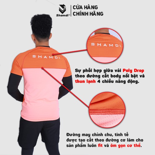 Áo thể thao tập gym nam SHAMDI  áo thun tập gym dáng body, khoe cơ, thun lạnh 4 chiều - 985