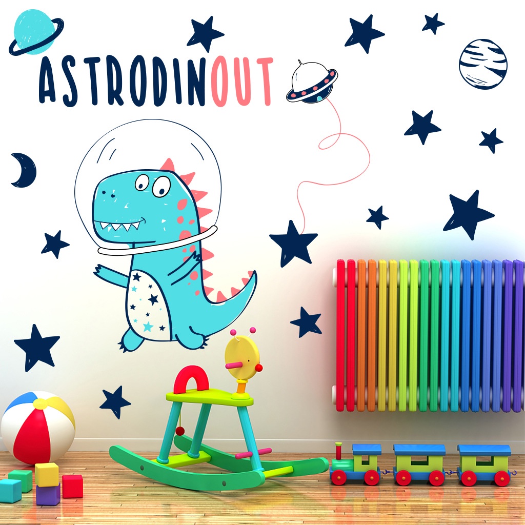 Decal dán tường cho bé siêu dễ thương Khủng long Astrodinout mẫu số 3 - AmyShop