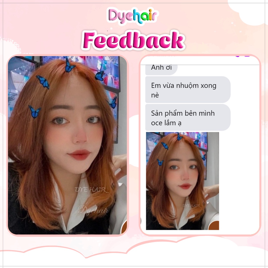 Thuốc nhuộm tóc, thuốc nhuộm tóc NÂU MẬT ONG, DYE.HAIR, tặng kèm oxy trợ dưỡng và bao tay