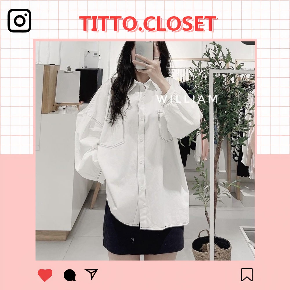 [Mã FAMARAL1 giảm 10K đơn 50K] Sơ Mi Form Rộng Phối Chỉ Nổi (Ảnh Thật) | BigBuy360 - bigbuy360.vn
