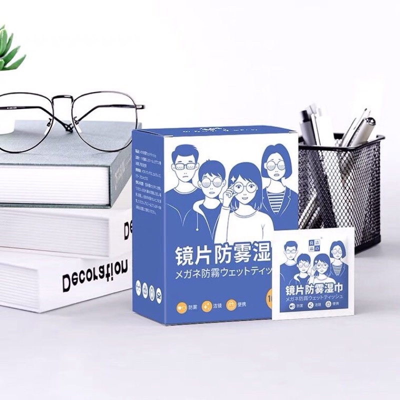 Hộp 100 khăn lau kính Nano chống bám hơi nước, vân tay