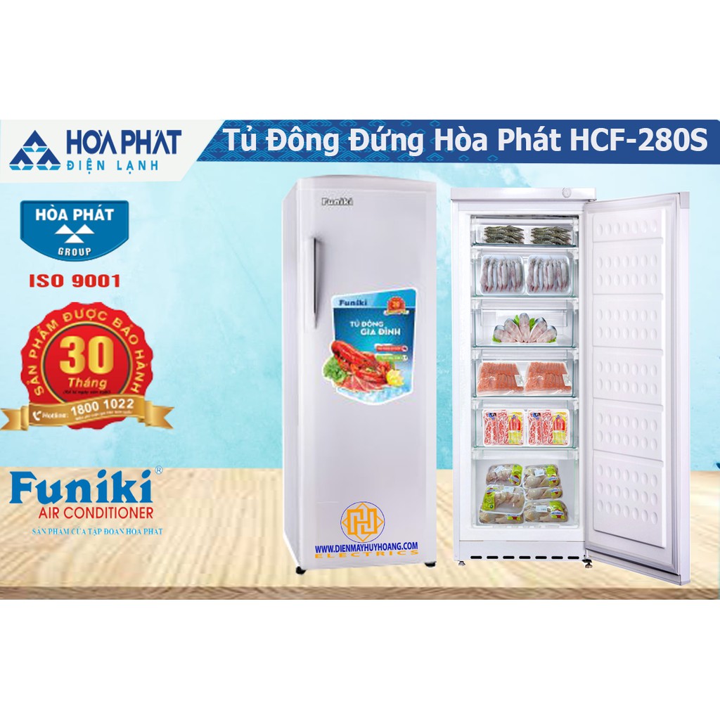 Tủ đông đứng Funiki Hòa Phát 280 lit, HCF 280S