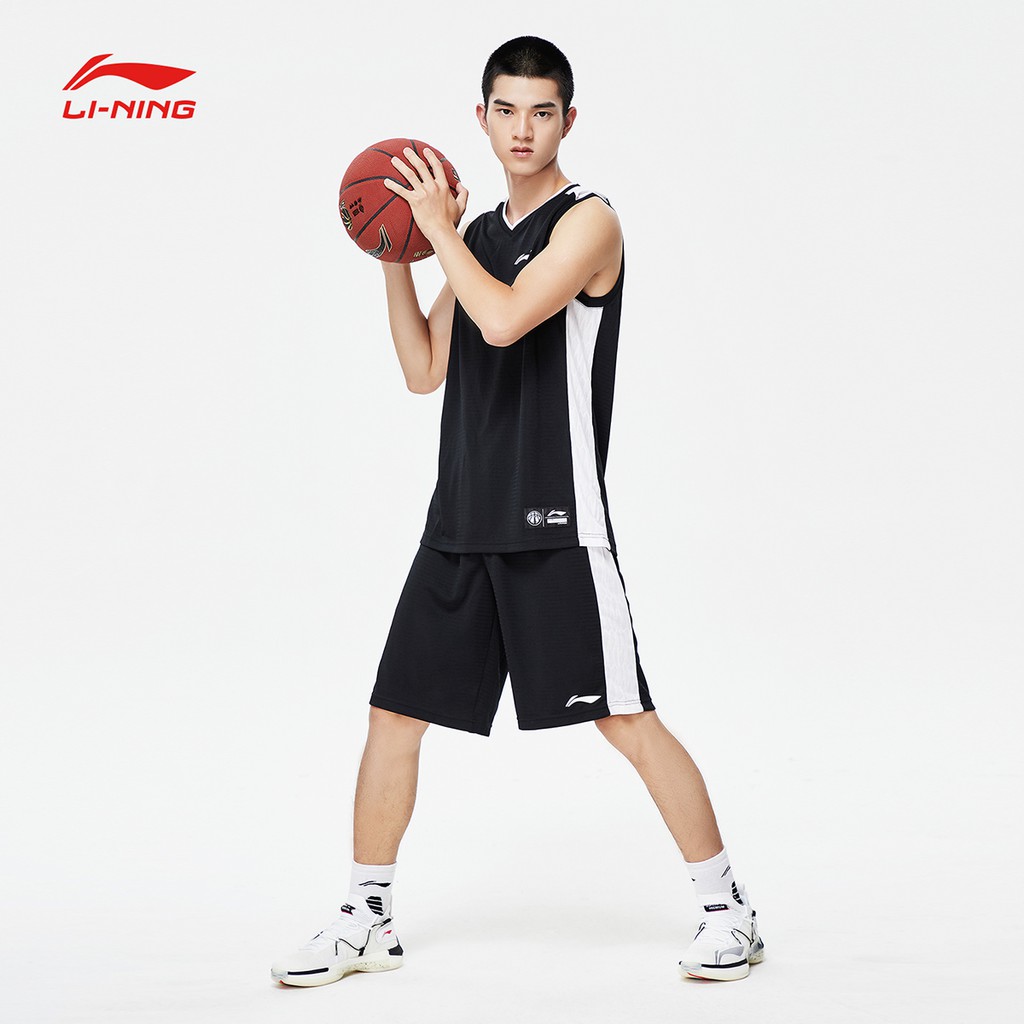 ✾♕Đồng phục bóng rổ Li Ning mùa hè 2021 quần áo thể thao nam mới đùi vest phù hợp với thi đấu của đội