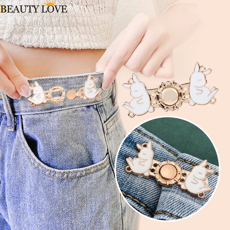 1 Khóa Cài Thắt Lưng Quần Jean / Chân Váy Jean Tháo Rời Được Không Cần Đóng Đinh Hình Thỏ Hoạt Hình Thời Trang
